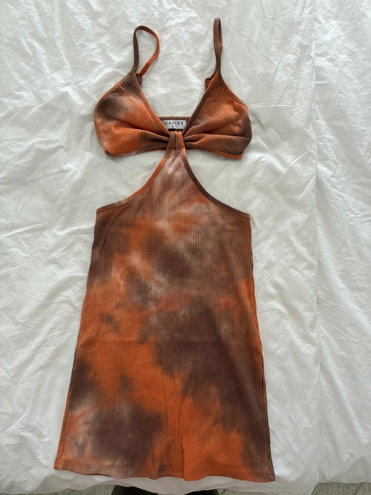 Tie dye open rug jurkje, Ophalen, Oranje, Zo goed als nieuw, Maat 34 (XS) of kleiner