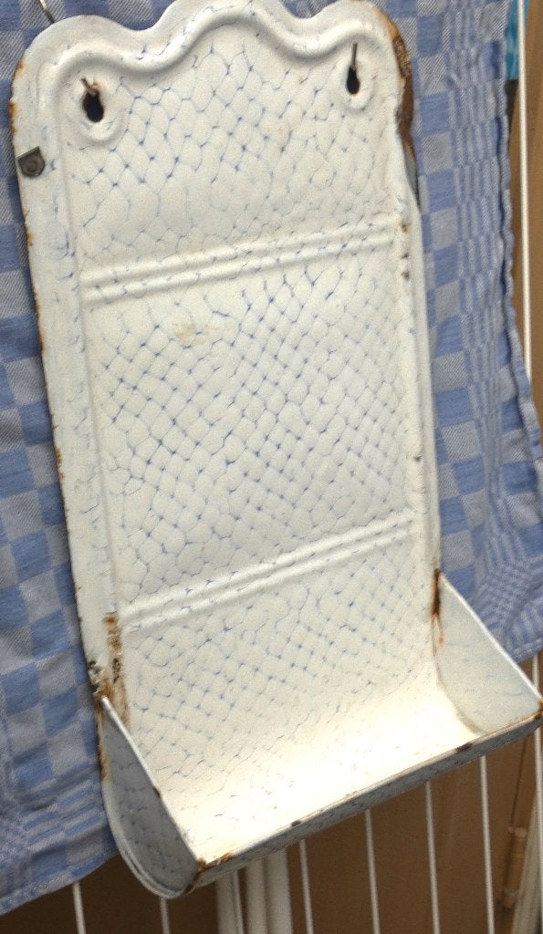 emaille Lepelrek/visnet emaille keukenrek/email Frankrijk, Antiek en Kunst, Ophalen of Verzenden