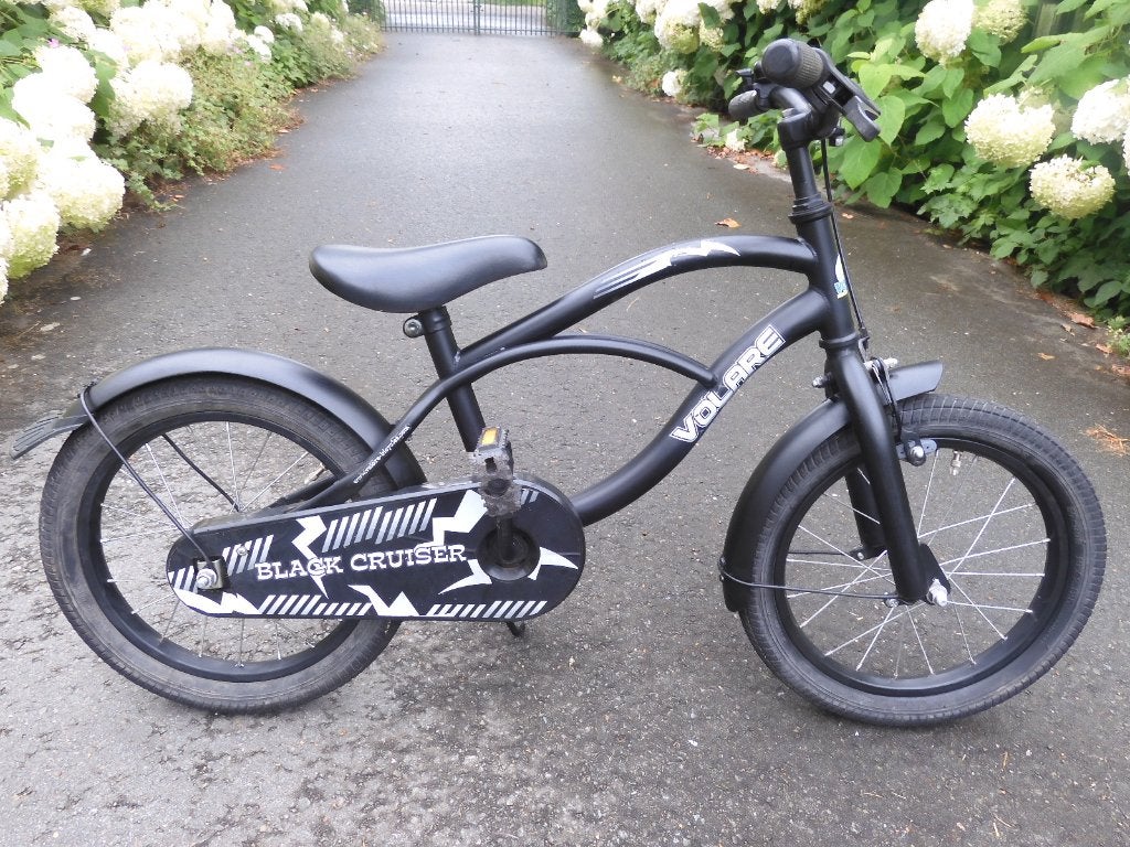 Leuke hippe 16 inch cruiser jongensfiets, als nieuw, Ophalen, Terugtraprem, Volare Black Cruiser, 16 tot 20 inch