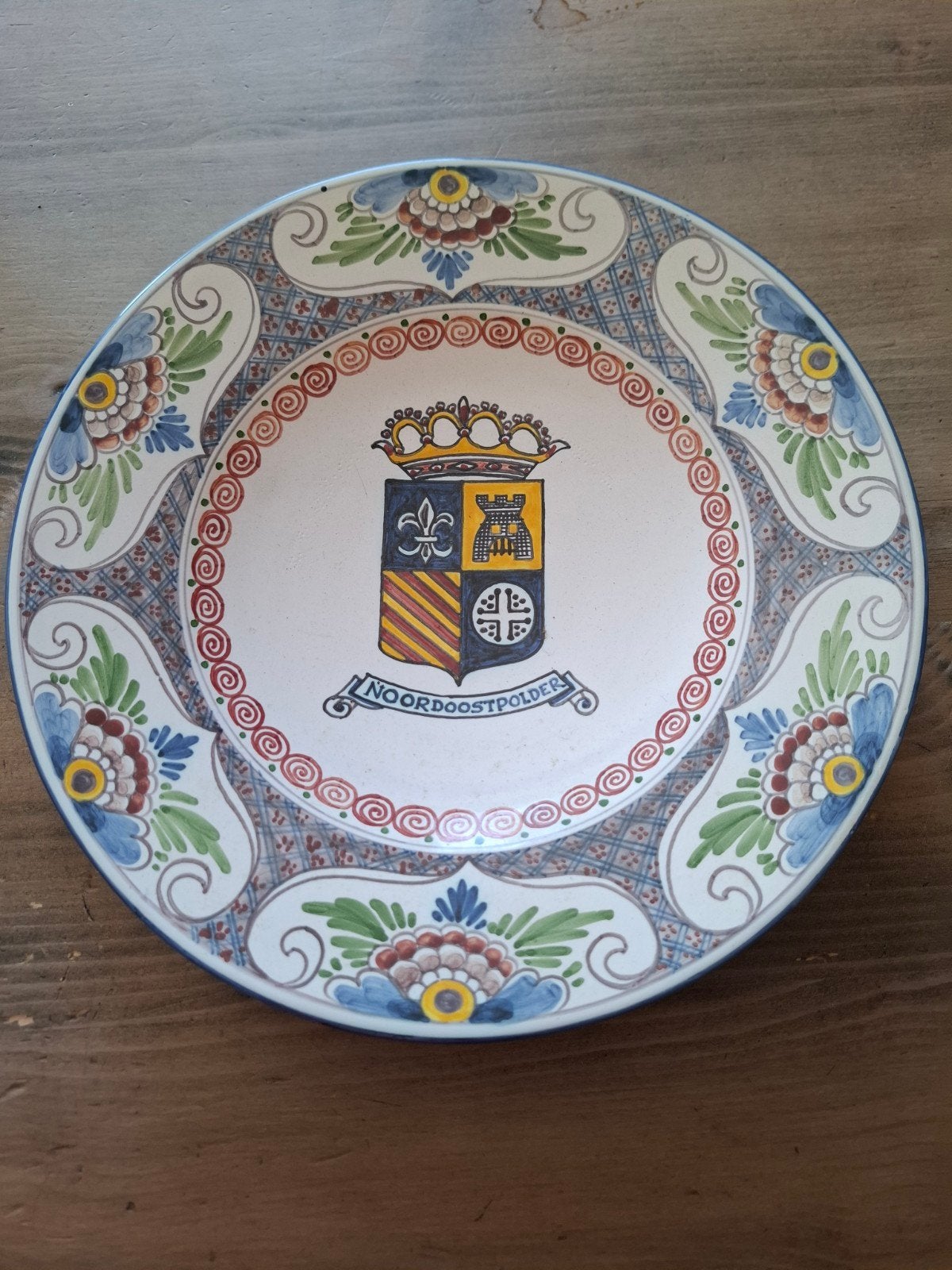 Wandbord Workum met tekst Noordoostpolder, Antiek en Kunst, Ophalen of Verzenden