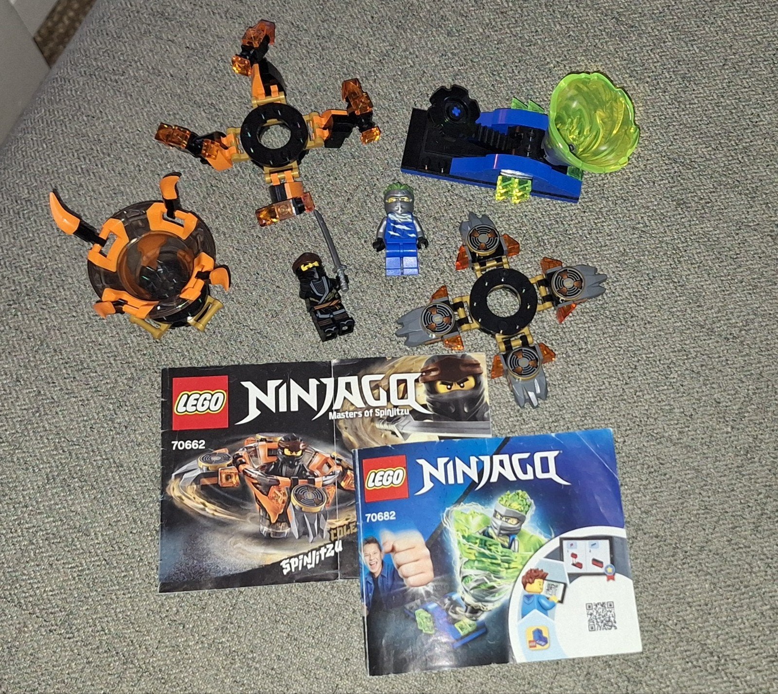 LEGO Ninjago Spinjitzu Sets 70662 en 70682 met Minifiguren, Inclusief instructies, Lego, Ophalen of Verzenden, Zo goed als nieuw