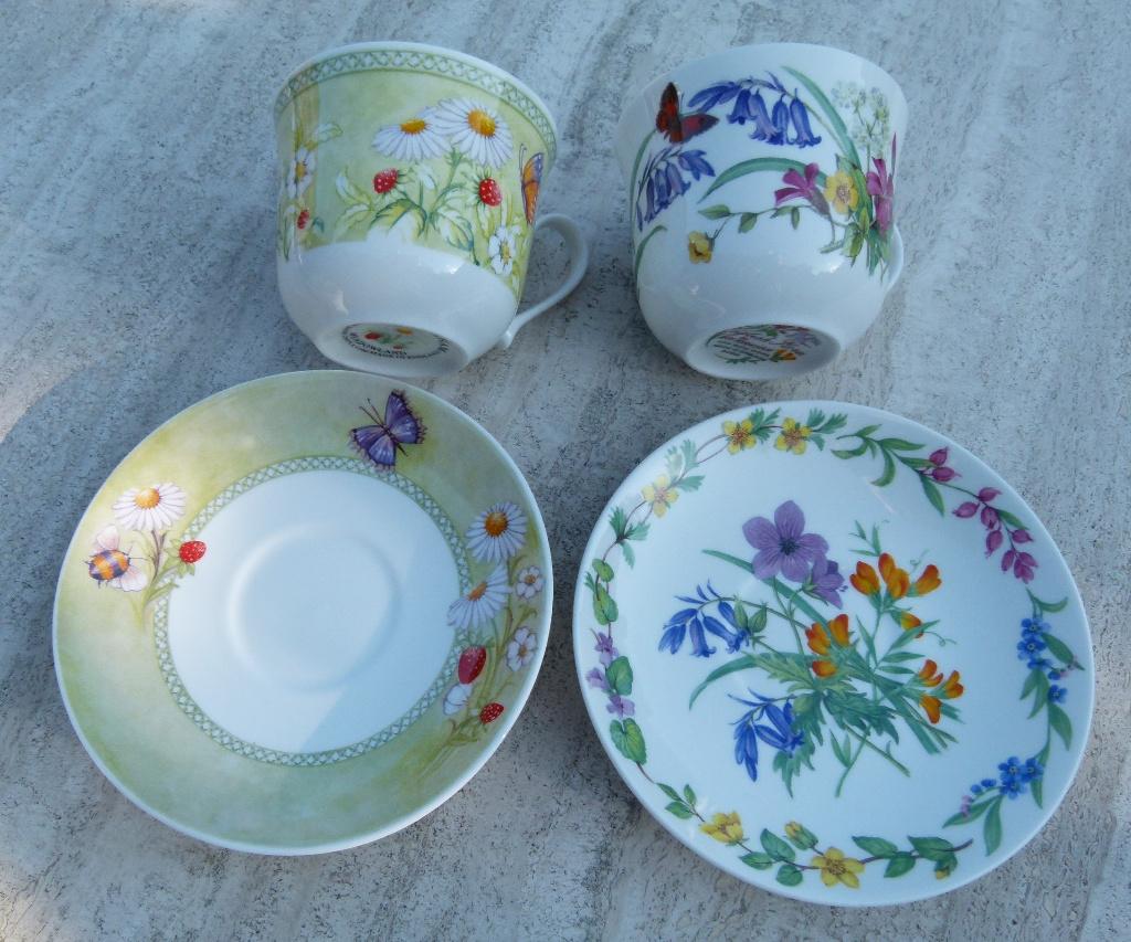 Roy Kirkham 4 x Breakfast Ontbijt Soep Kop / Kom + Schotels, Nieuw, Ophalen of Verzenden, Wedgwood, Kop(pen) en/of Schotel(s)