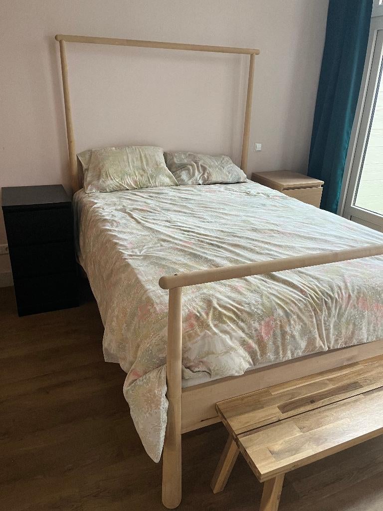 IKEA Gölja 2-persoonsbed - 140x200, Huis en Inrichting, Slaapkamer | Bedden, Ophalen, Bruin, Tweepersoons, 140 cm