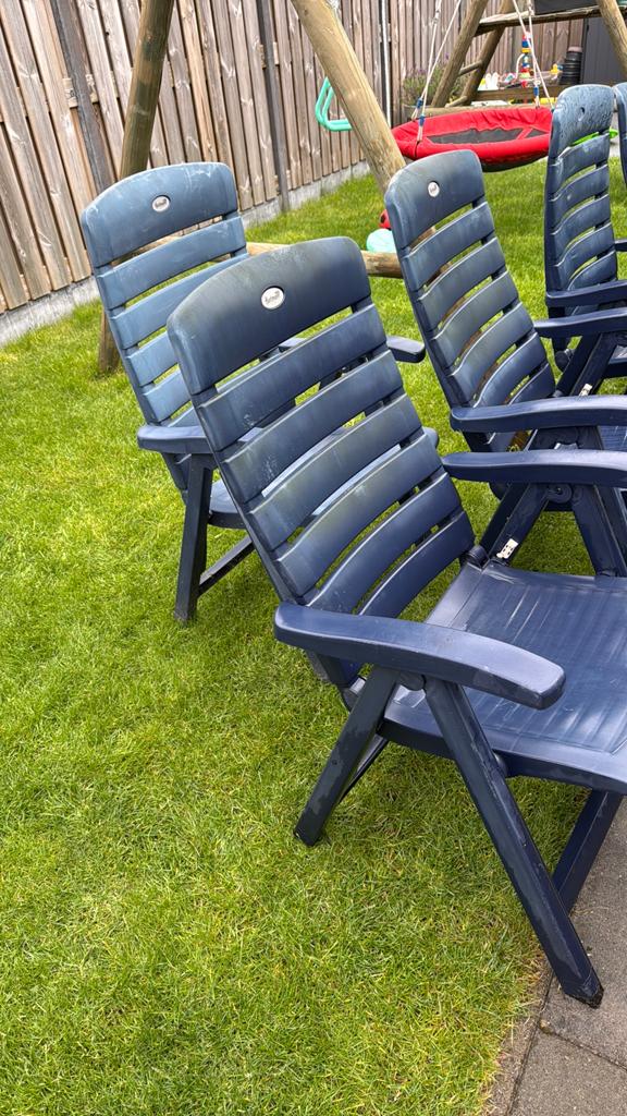 6 hartman tuinstoelen, Tuin en Terras, Ophalen, Gebruikt, Kunststof