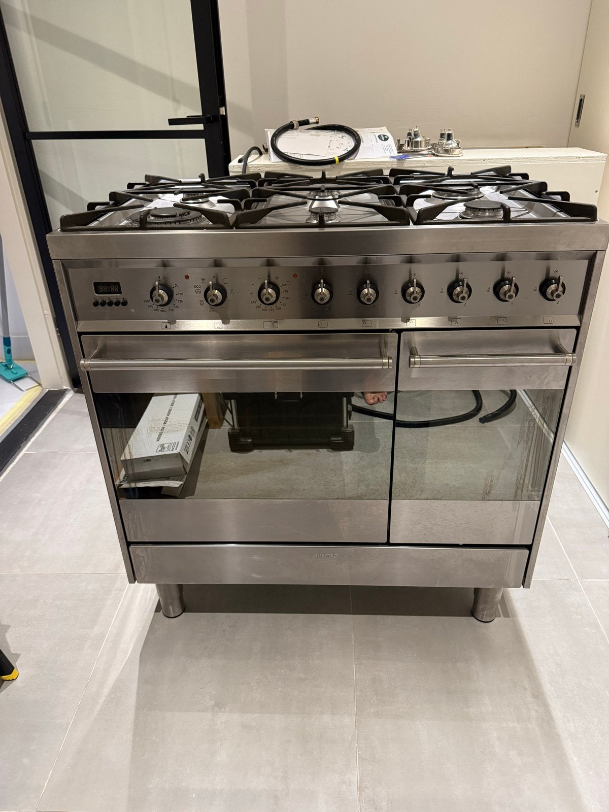 SMEG gasfornuis met dubbele oven!, Ophalen, Gebruikt, 60 cm of meer, Gas