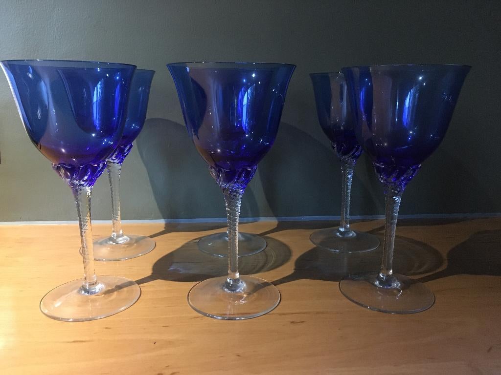 Boheems kristallen wijnglazen, prijs per glas, Antiek en Kunst, Antiek | Glas en Kristal, Ophalen