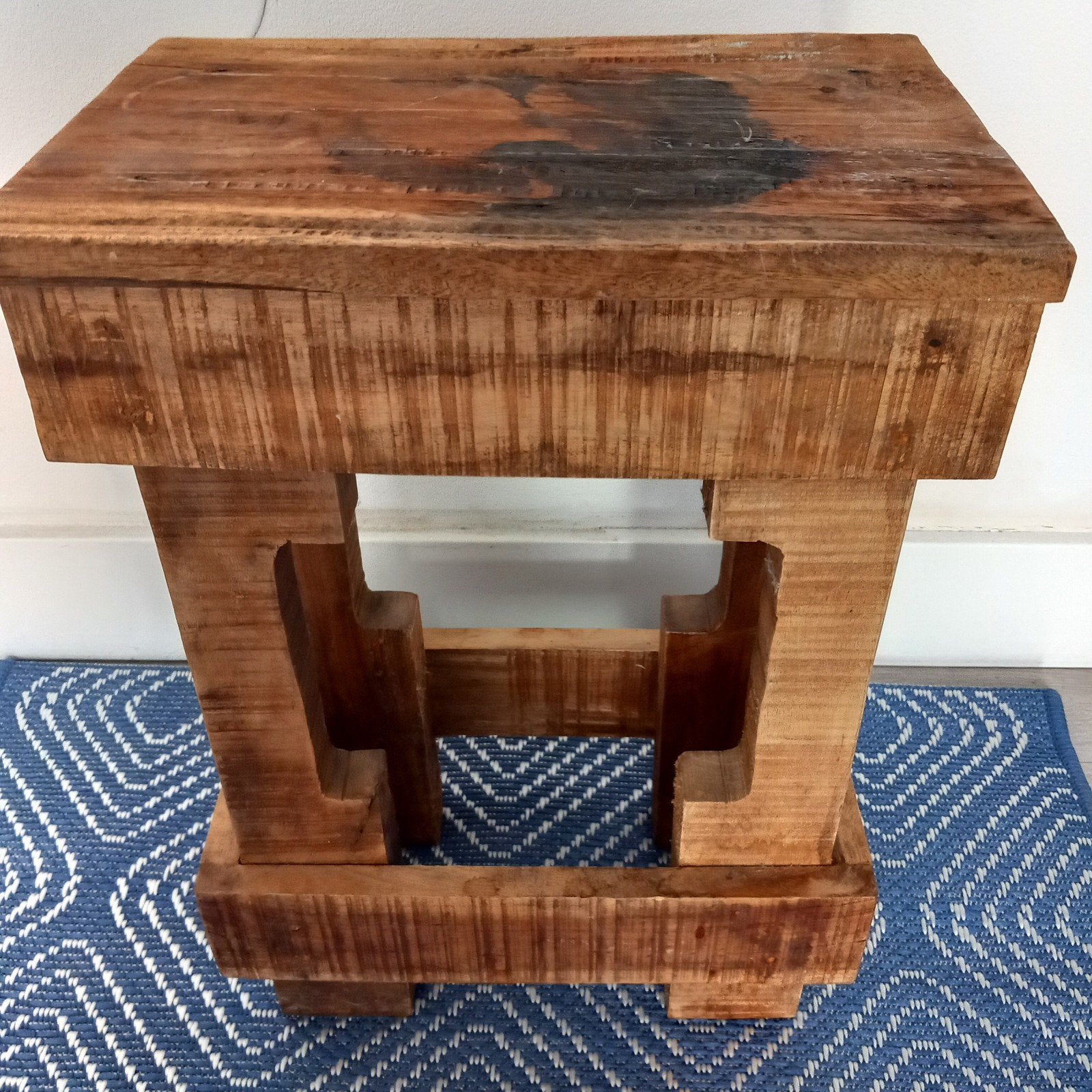Stevige hardhouten kruk zitje Ibiza, Ophalen of Verzenden, Hout