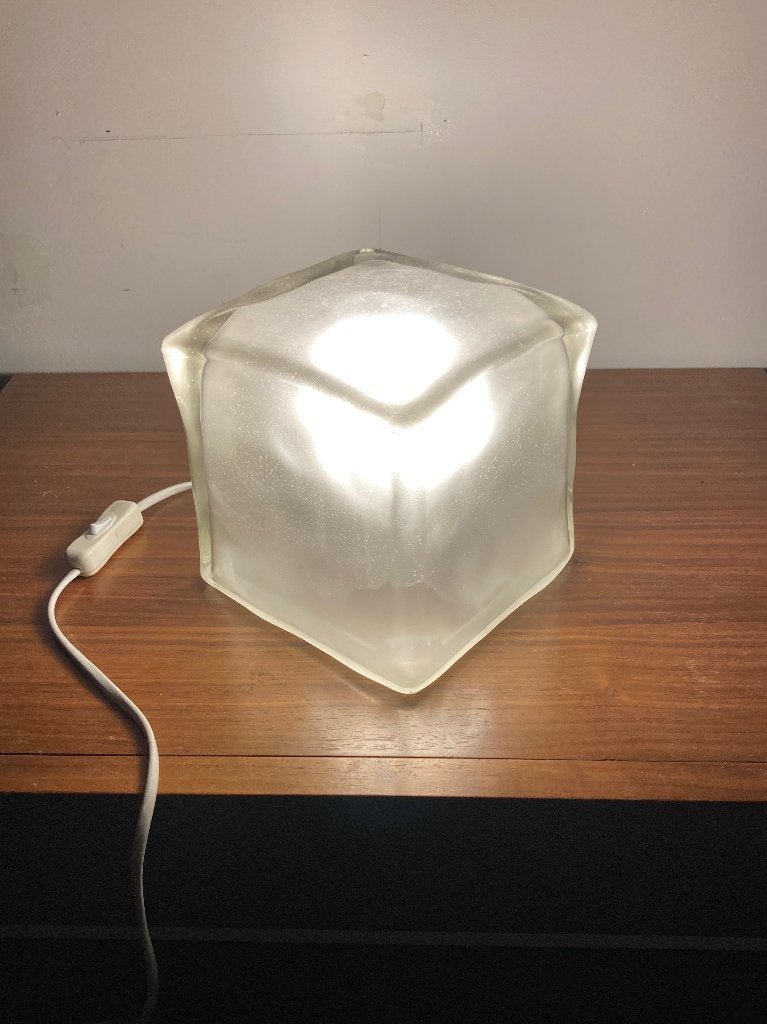 Set van 2 vintage Ikea Iviken 'Ice Cube' tafellampen 1990's, Ophalen, Overige typen, Gebruikt, Vintage