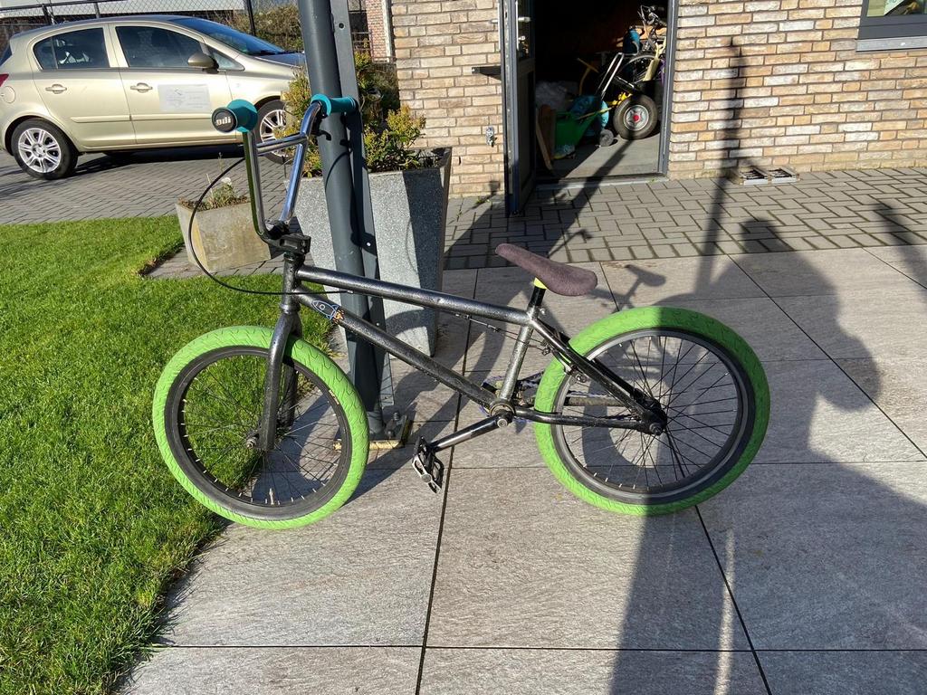 BMX fiets - Sunday stuur, Kona pedalen, groene band, Ophalen, Staal, Velgrem, 20 tot 24 inch