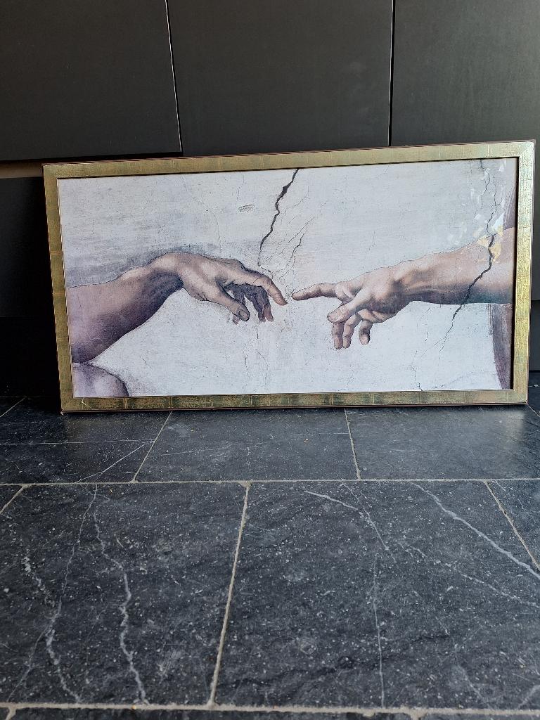 The Hands of God Michelangelo, Ophalen, 50 tot 75 cm, Zo goed als nieuw, Schilderij