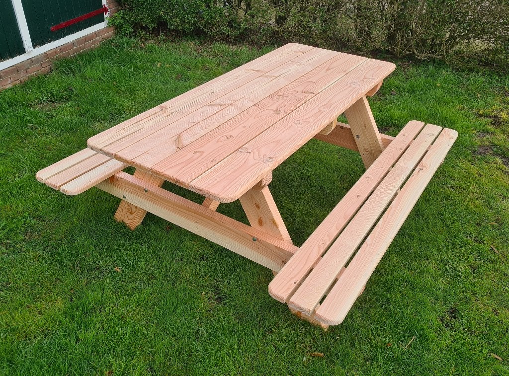 Picknicktafel Douglas 6en 8 persoons, Nieuw, Rechthoekig, Hout, Ophalen