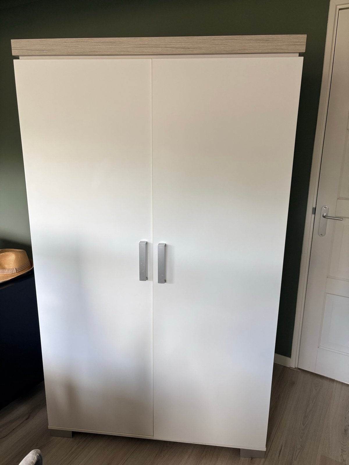 Witte Kinderkledingkast met leg- en hanggedeelte, Ophalen, Kast, 105 cm of meer, Zo goed als nieuw