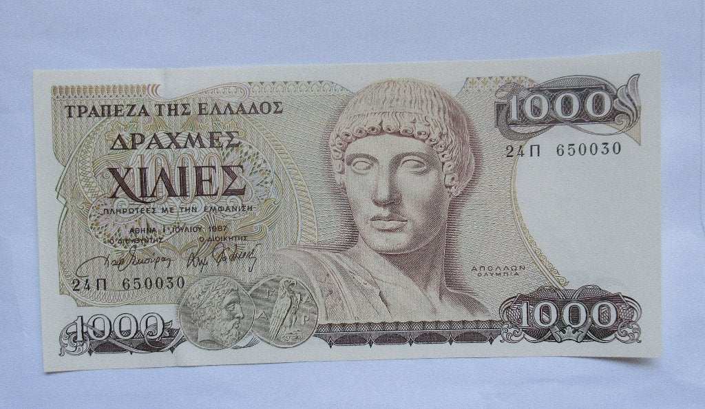 Griekenland 1000 drachmen 1987, Postzegels en Munten, Bankbiljetten | Europa | Niet-Eurobiljetten, Verzenden, Overige landen