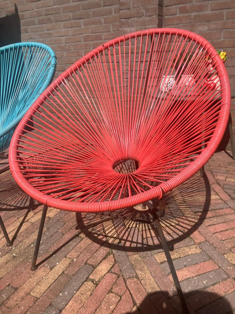 Acapulco stoel - Oranje en Blauw, Huis en Inrichting, Stoelen, Ophalen, Kunststof, Gebruikt, Eén