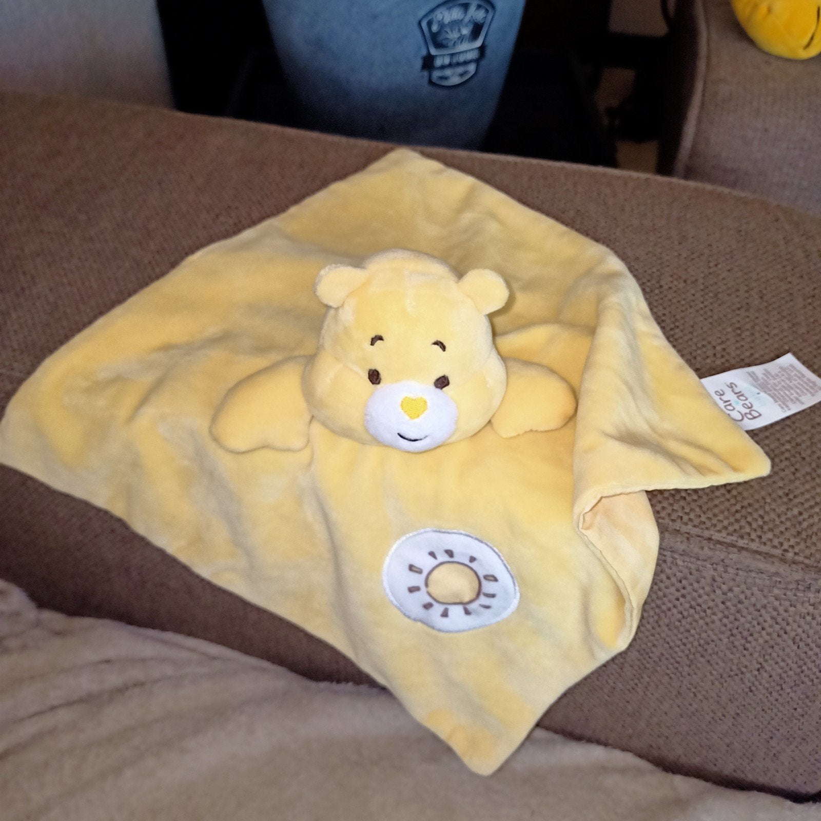 Care bears gele kroeldoek met rammelaar., Overige merken, Geel, Met geluid, Ophalen of Verzenden