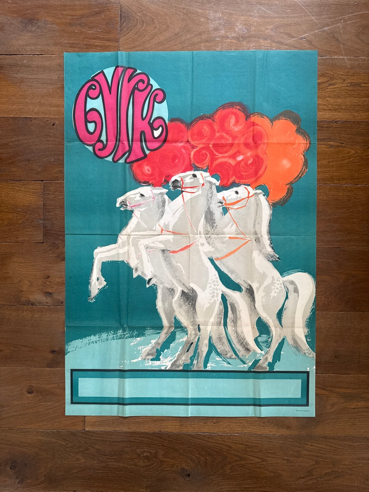 Origineel CYRK affiche - Paarden, Deurposter of groter, Ophalen of Verzenden, Overige onderwerpen, Rechthoekig Staand