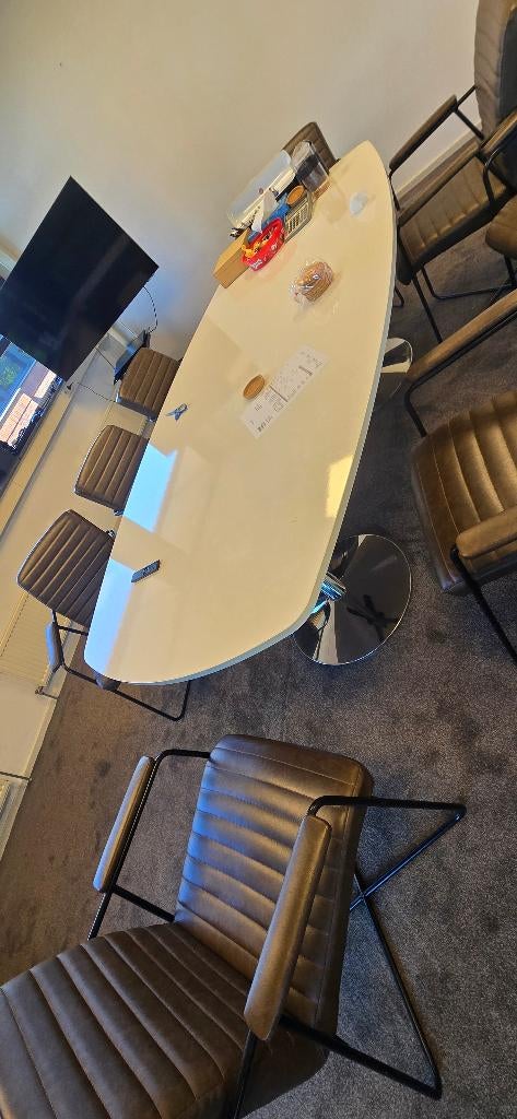 Kantoor/eettafel, Huis en Inrichting, Tafels | Eettafels, Ophalen, 200 cm of meer, 50 tot 100 cm, Zo goed als nieuw
