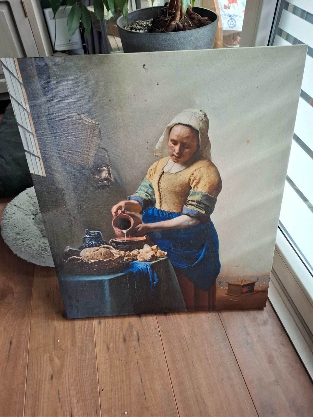 Schilderij 'Het Melkmeisje' - Reproductie, Antiek en Kunst, Doek, Portret of Personen, Ophalen of Verzenden, Klassiek