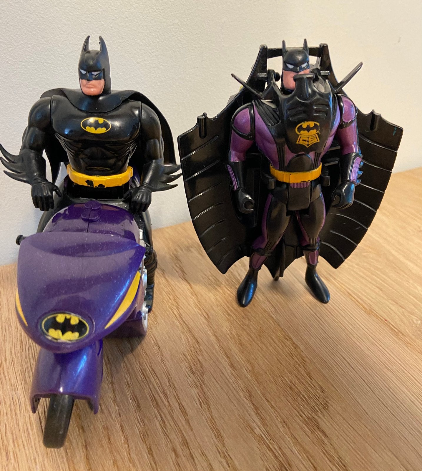 Vintage Batman set 90s – 2 figuren met motor & gear, Verzamelen, Poppetjes en Figuurtjes, Ophalen of Verzenden, Gebruikt
