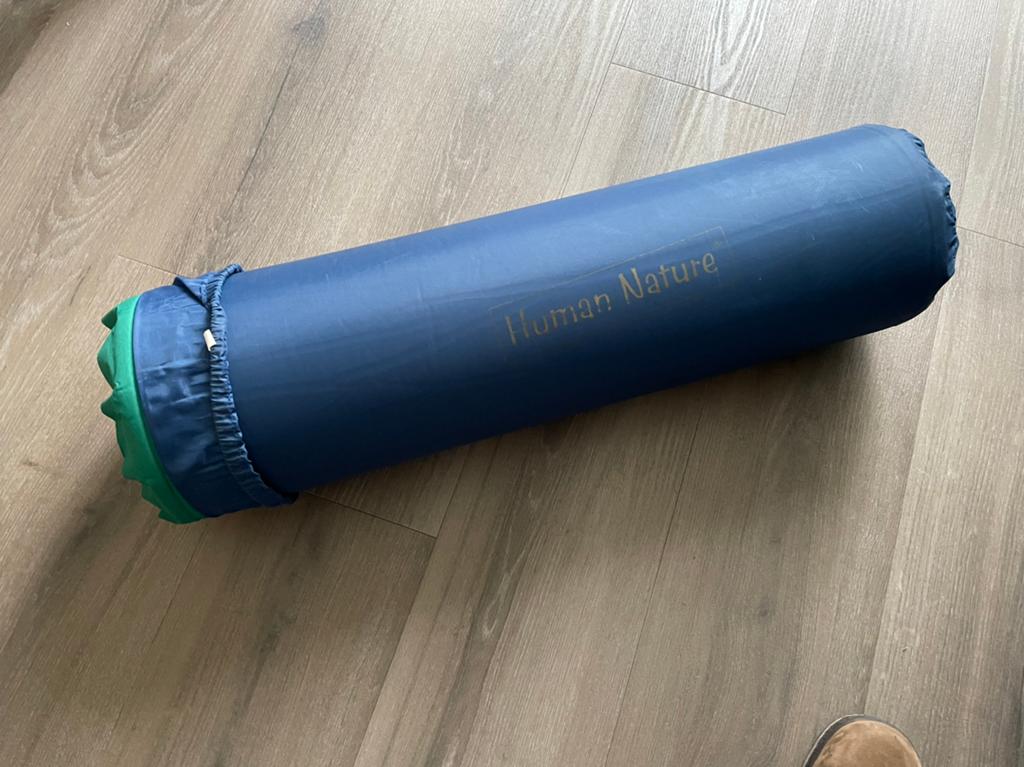 Human Nature slaapmat - blauw/groen - 185x66 cm, Ophalen, Zo goed als nieuw, 1-persoons