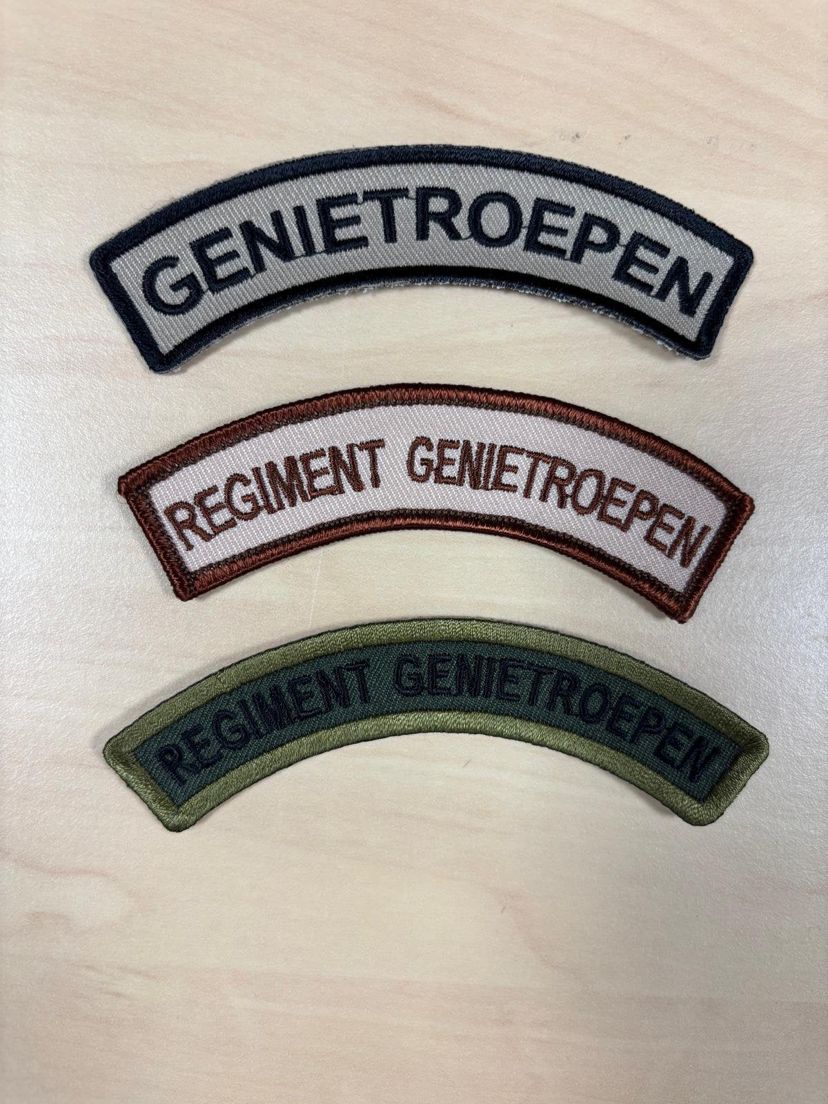 Emblemen Regiment Genietroepen - 3 stuks, Verzamelen, Militaria | Algemeen, Verzenden, Landmacht, Nederland, Embleem of Badge