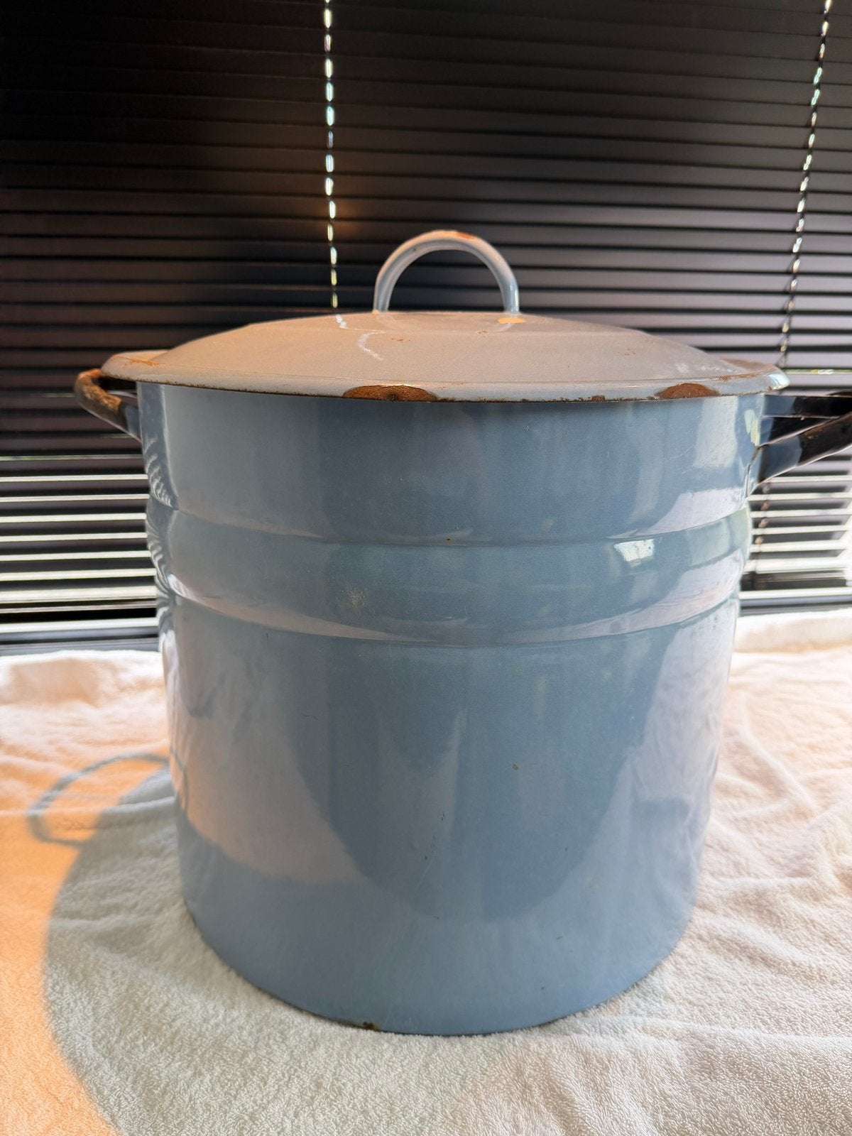 Vintage Emaille Weckketel / Inmaakketel - Lichtblauw, Ophalen of Verzenden