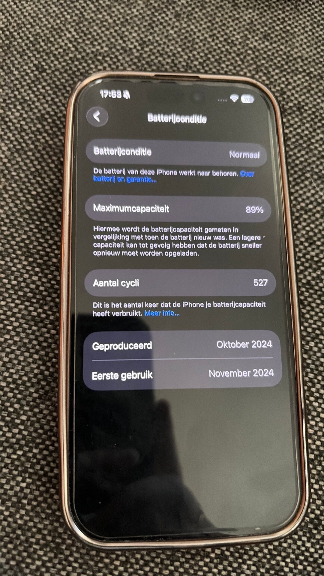 Iphone 16 pro (beschadigde achterkant), Telecommunicatie, Mobiele telefoons | Apple iPhone, 128 GB, 89 %, Zo goed als nieuw, Goud
