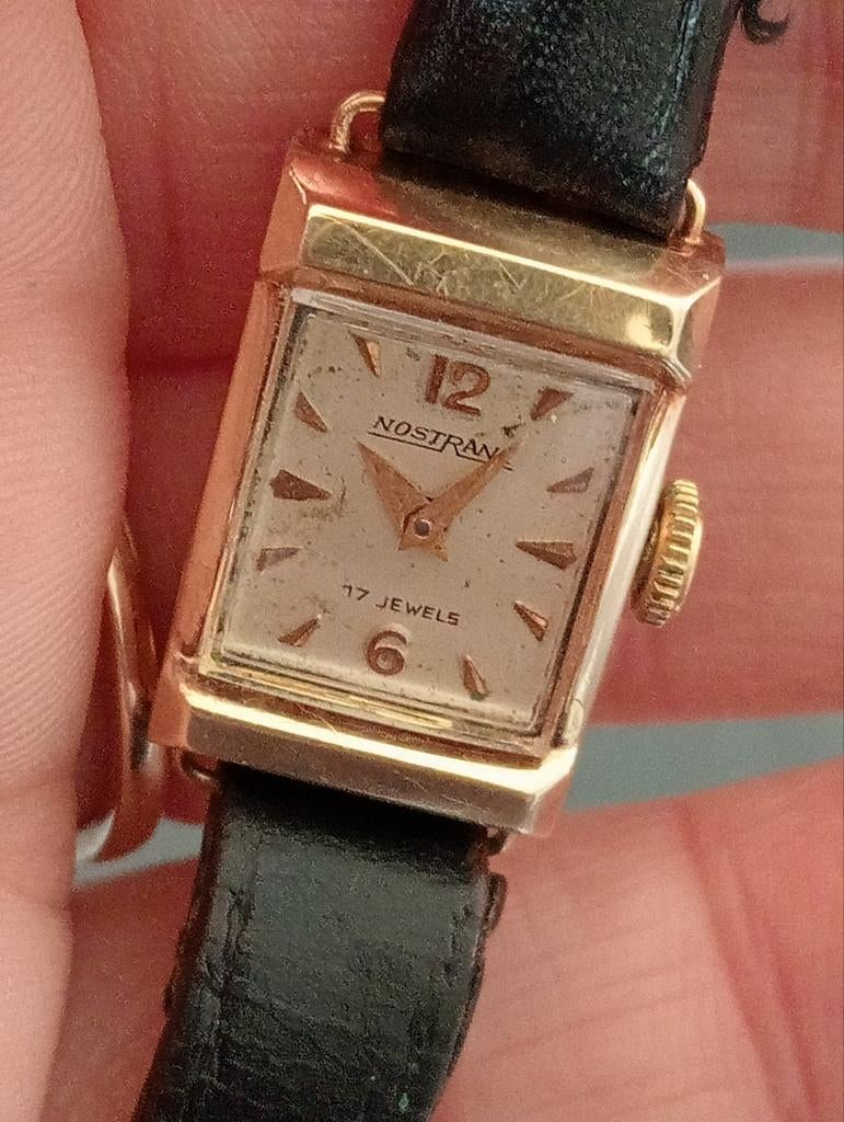 Nostrana Swiss 14k gouden horloge, Ophalen of Verzenden, Goud, Ring