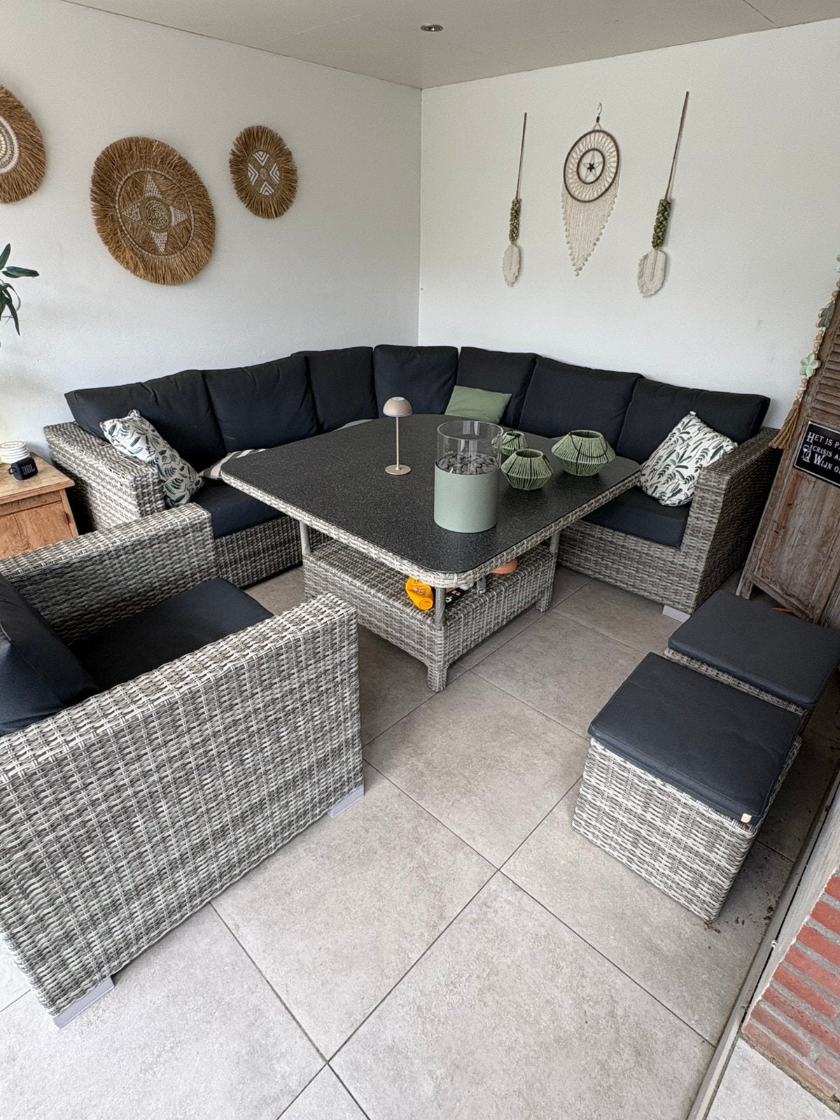Loungeset / tuinset Life, Tuin en Terras, Ophalen, Kunststof, Gebruikt, Hocker