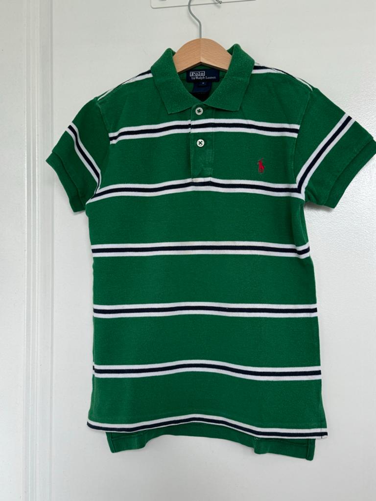 Ralph Lauren Polo Groen Gestreept - Klassiek & Comfortabel, Ophalen of Verzenden, Gebruikt, Jongen of Meisje, Shirt of Longsleeve