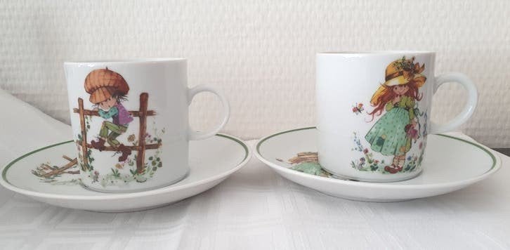 Kop en schotel meisje,jongen. Tirschenreuth, Verzamelen, Ophalen of Verzenden, Zo goed als nieuw, Porselein, Kop en/of schotel