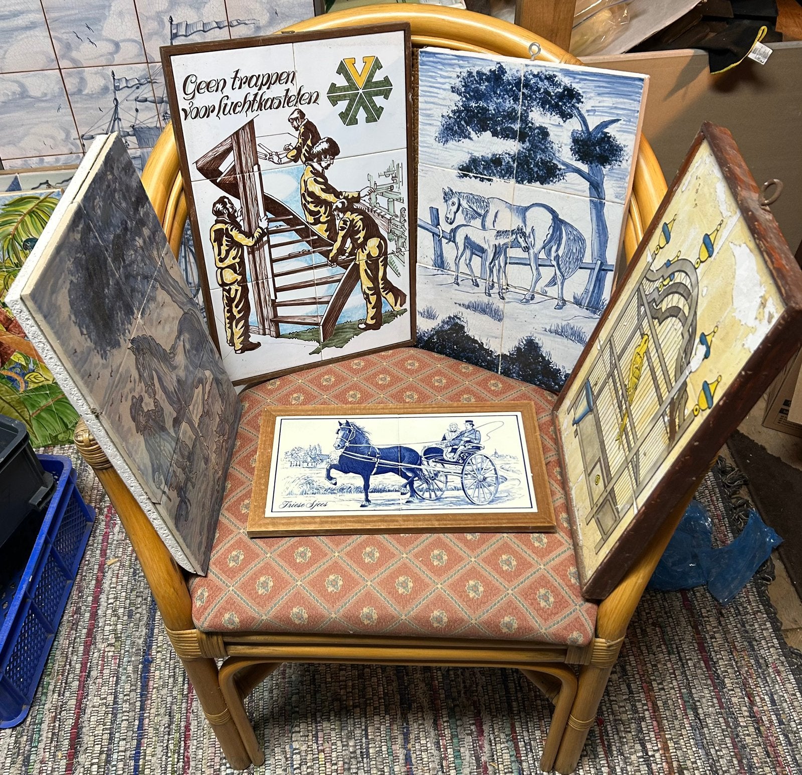 Leuke tegeltableaux met alle daagse afbeeldinge, Antiek en Kunst, Ophalen of Verzenden