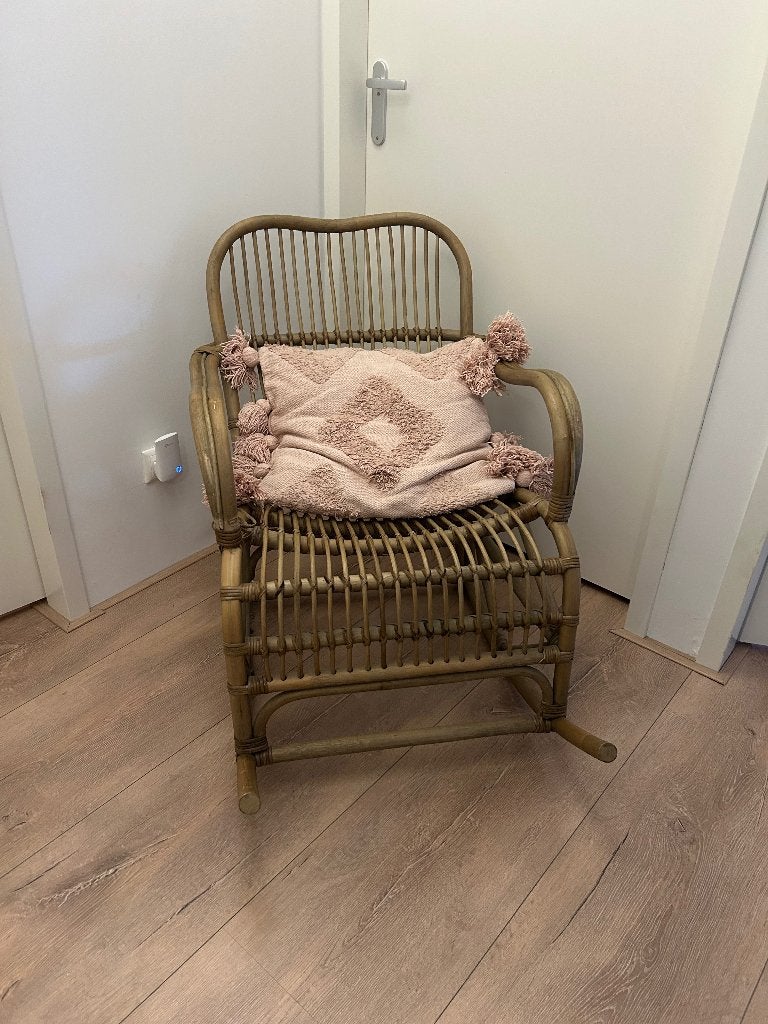 Rotan schommelstoel, Ophalen, Gebruikt, Bruin, Riet of Rotan