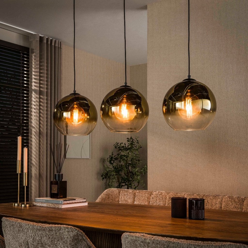 Hanglamp Hudson - 3-lichts - Goud (Internet retour), N.V.T., Nieuw, Minder dan 50 cm, N.V.T.