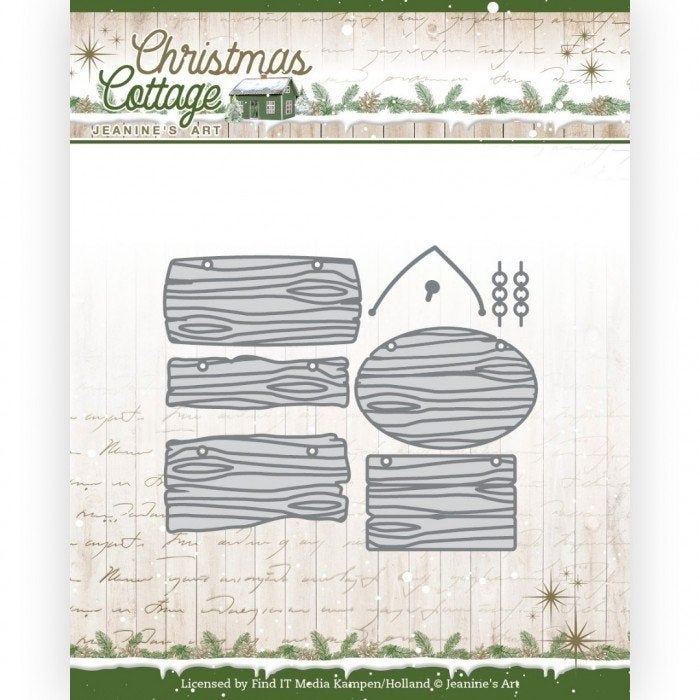 Jeanine's Art Christmas Cottage Wooden Sign Boards JAD10141, Kerst, ., Nieuw, Ophalen of Verzenden