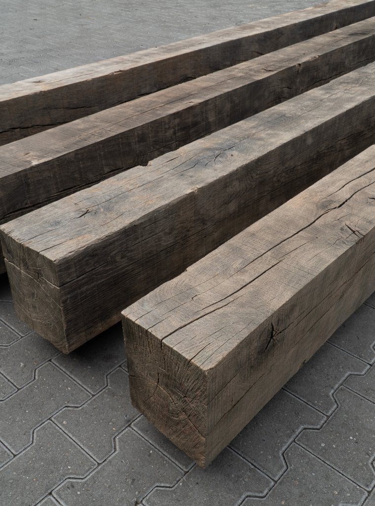 Oude Winddroge Eiken Balken!  15x15 - 20x20 cm - Geborsteld, Ophalen of Verzenden, Gebruikt, 250 cm of meer, Balken