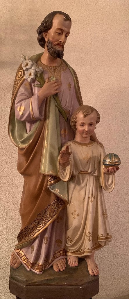 Sint Jozef met Kindje Jezus ~ Heiligenbeeld ~ Kerkbeeld 87cm, Ophalen