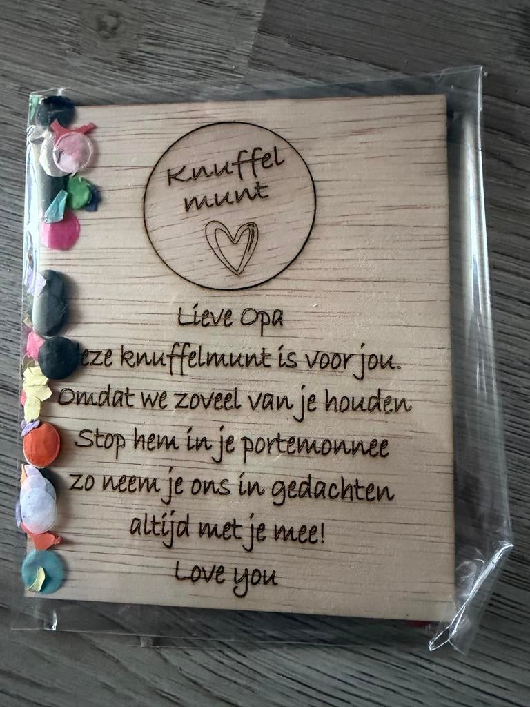 Vaderdag cadeau (opa) knuffelmunt, Ophalen of Verzenden, Nieuw
