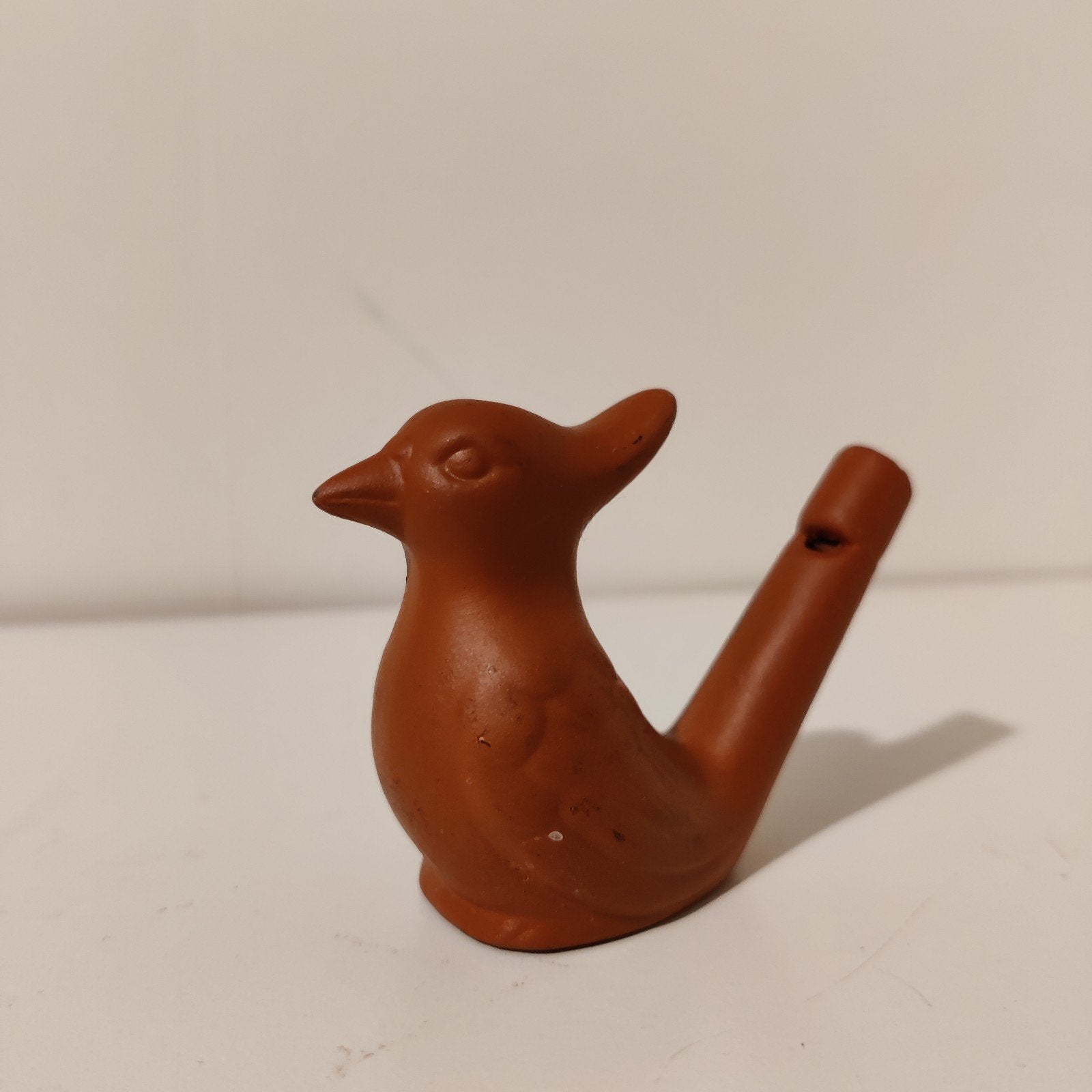 Vintage terracotta vogelfluitje, Ophalen of Verzenden
