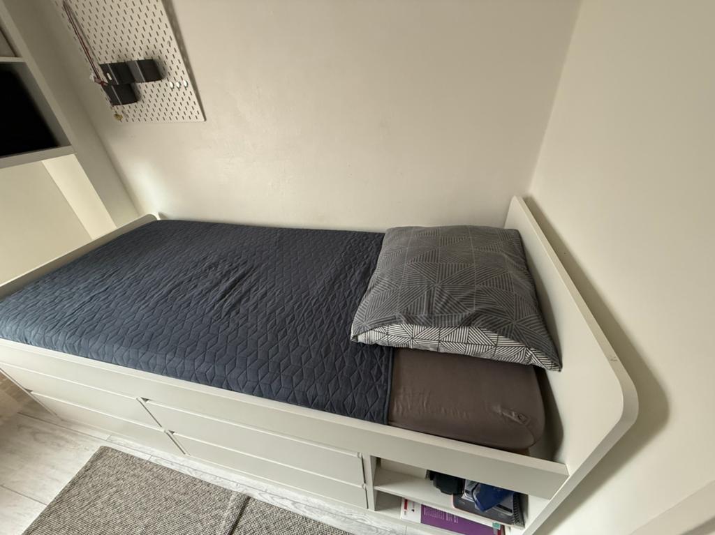 Ikea Slakt 90*200, 90 cm, Eenpersoons, Wit, Ophalen of Verzenden