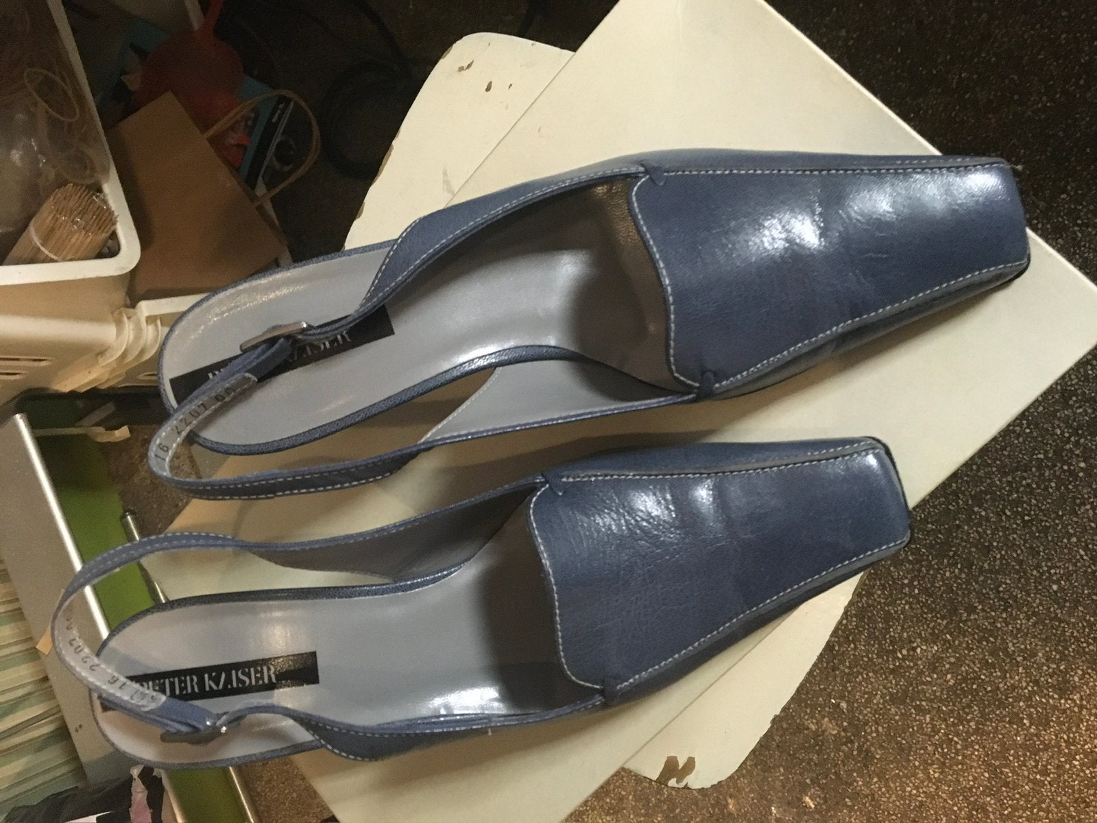 Te koop z g a n slingbacks van Peter Kaiser maat 38,5, Pumps, Blauw, Ophalen of Verzenden, Zo goed als nieuw