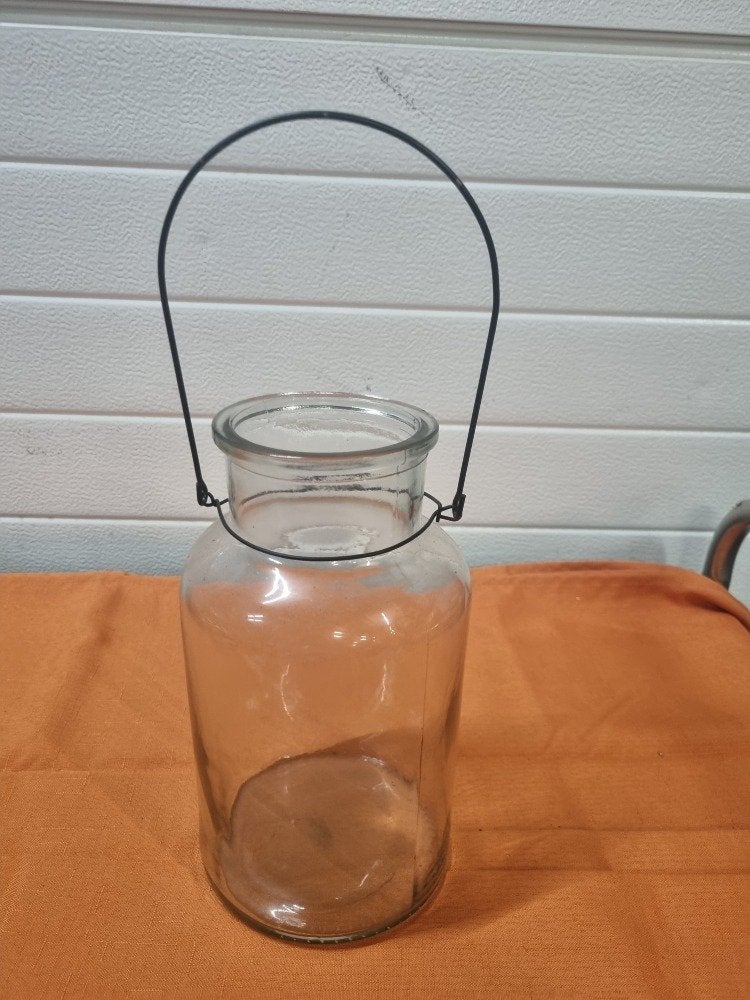 vaas pot melkfles model glas, Ophalen of Verzenden