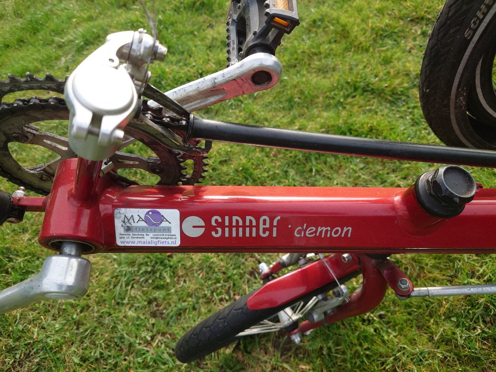Sinner Demon ligfiets, Ophalen, Gebruikt, Bovenstuur, Sinner