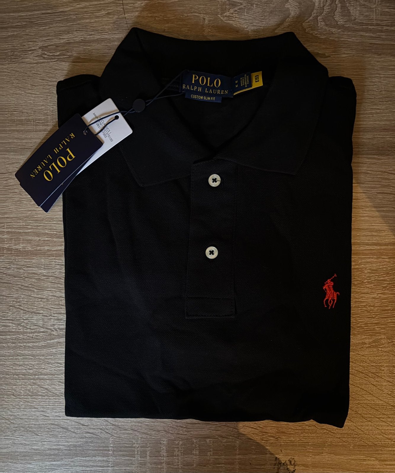 Ralph Lauren Polo Zwart Maat M - Comfortabel & 100% Katoen, Verzenden, Nieuw, Maat 48/50 (M), Zwart