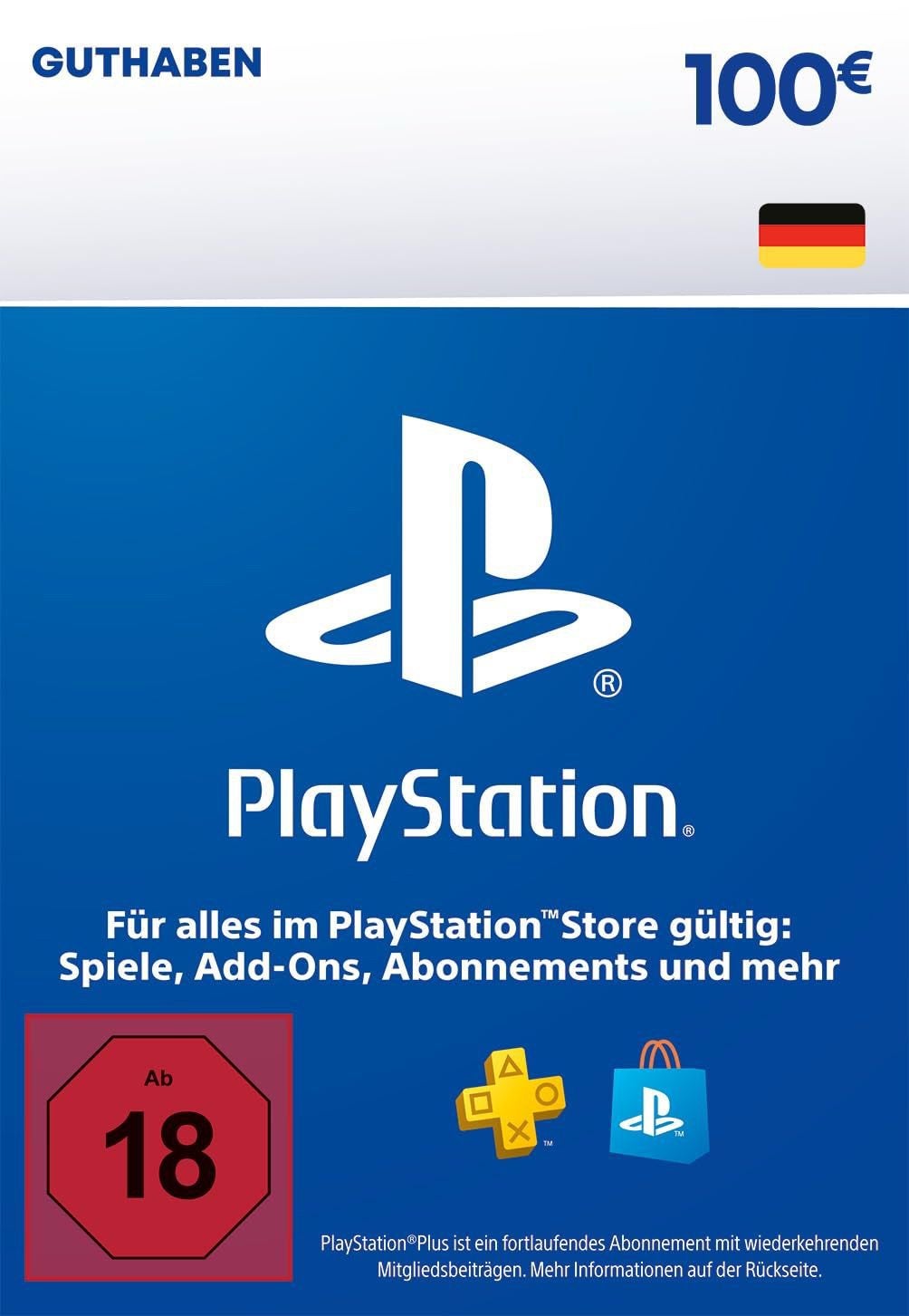 Duitse PlayStation kaart t.w.v 100,-, Eén persoon, Cadeaubon, Overige typen