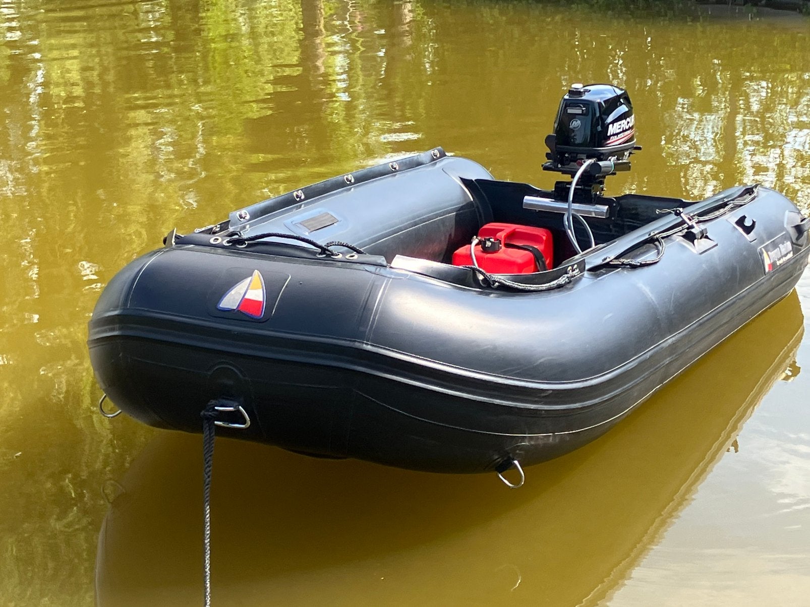 Dragon Marine rubberboot met Mercury 5 pk buitenboordmotor, Ophalen, Zo goed als nieuw, Buitenboordmotor, Mercury
