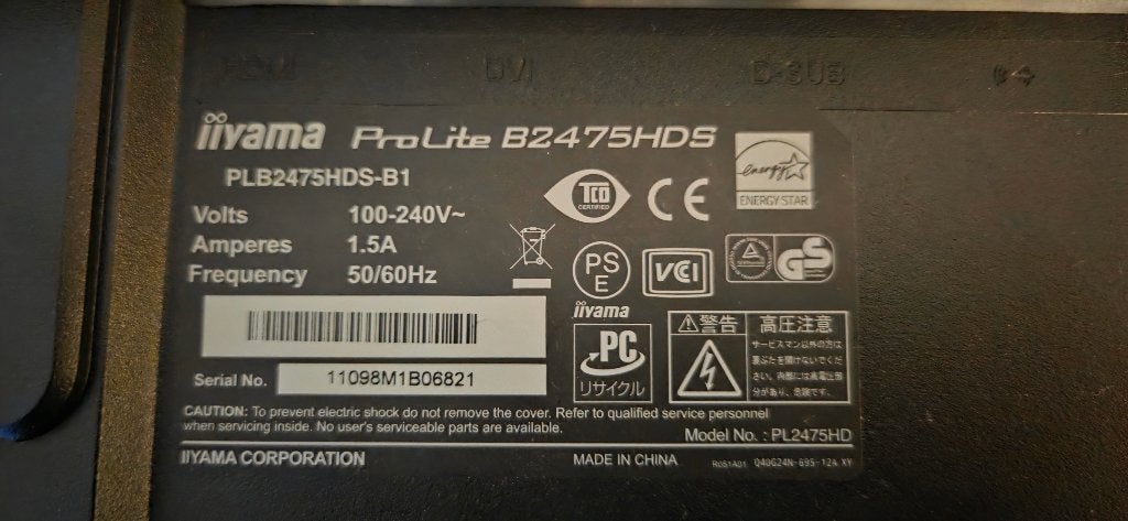IIyama ProLite B2475HDS-B1, Computers en Software, Ingebouwde speakers, DVI, IIyama, Full HD