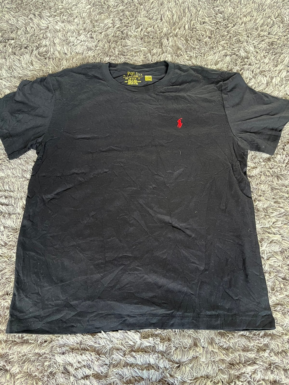 Polo Ralph Lauren T-shirt Zwart Maat M, Ophalen of Verzenden, Zo goed als nieuw, Maat 48/50 (M), Zwart