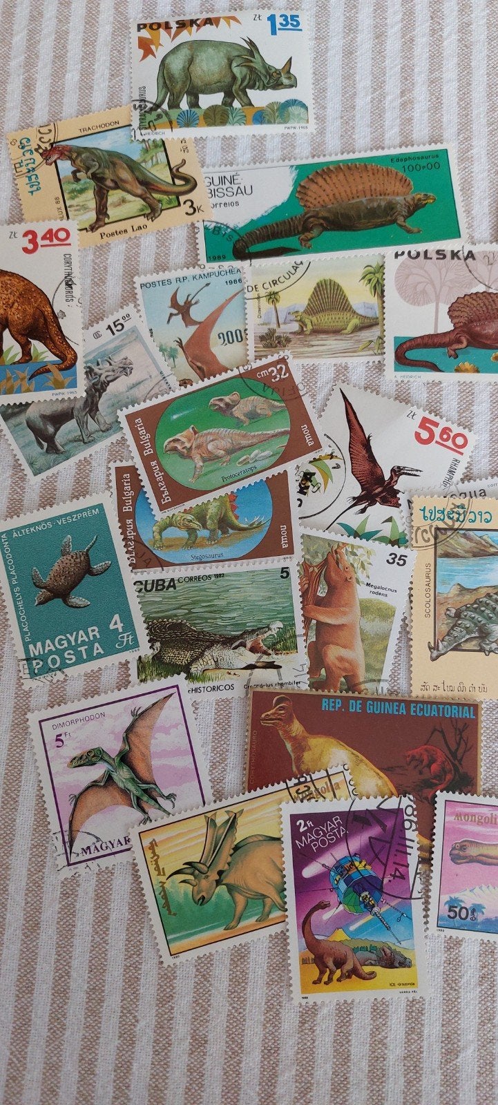 Postzegels: Prehistorische Dieren - Diverse Landen, Ophalen of Verzenden, Dier of Natuur