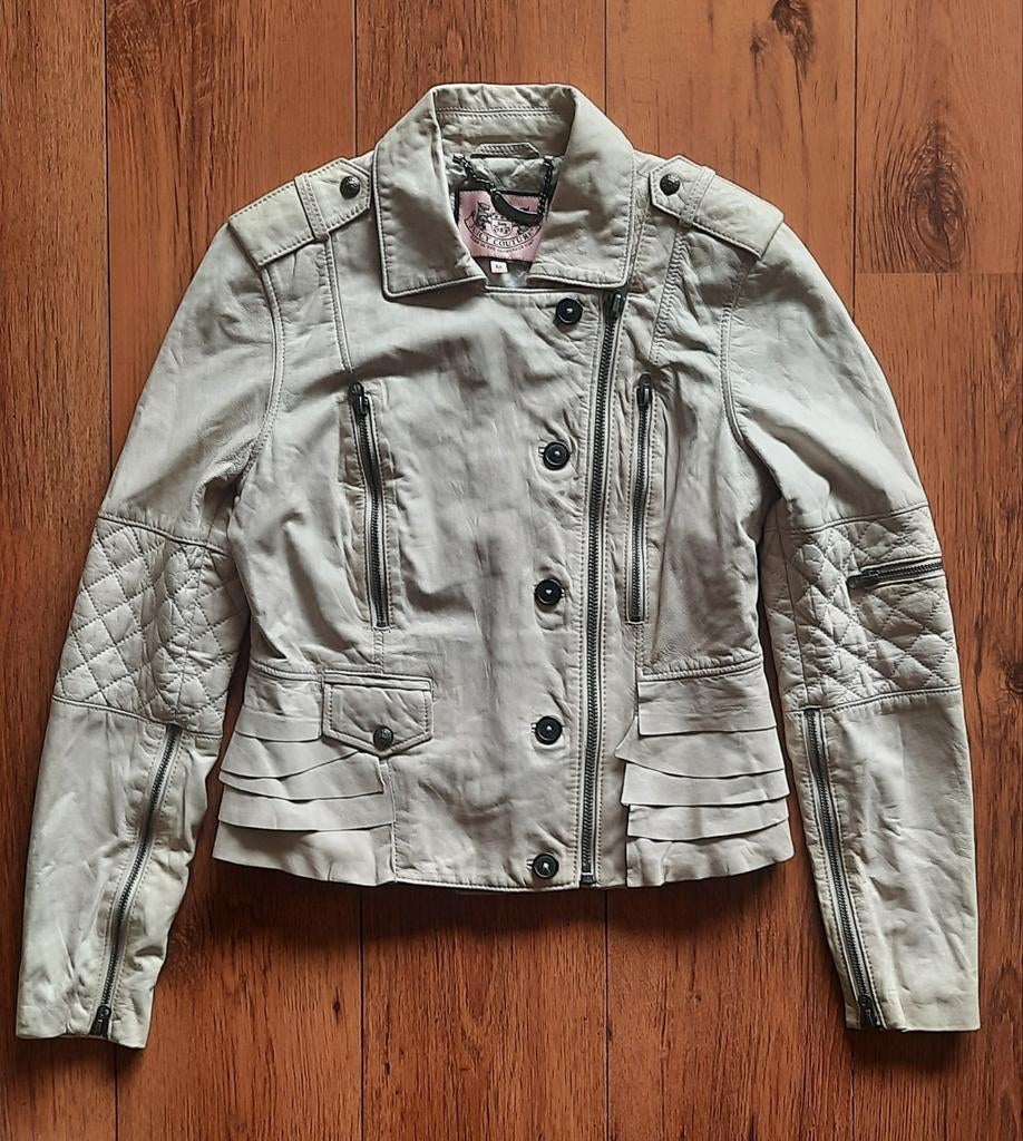 Origineel JUICY COUTURE, zacht leren jasje mt m IZGST., Maat 38/40 (M), Beige, Ophalen of Verzenden, Zo goed als nieuw